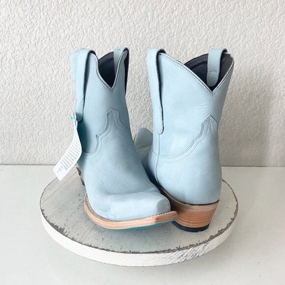 Lane EMMA JANE Womens Cowboy Bootie 10 Blue Suede Western Cowgirl Ankle Boots - Picture 1 of 11